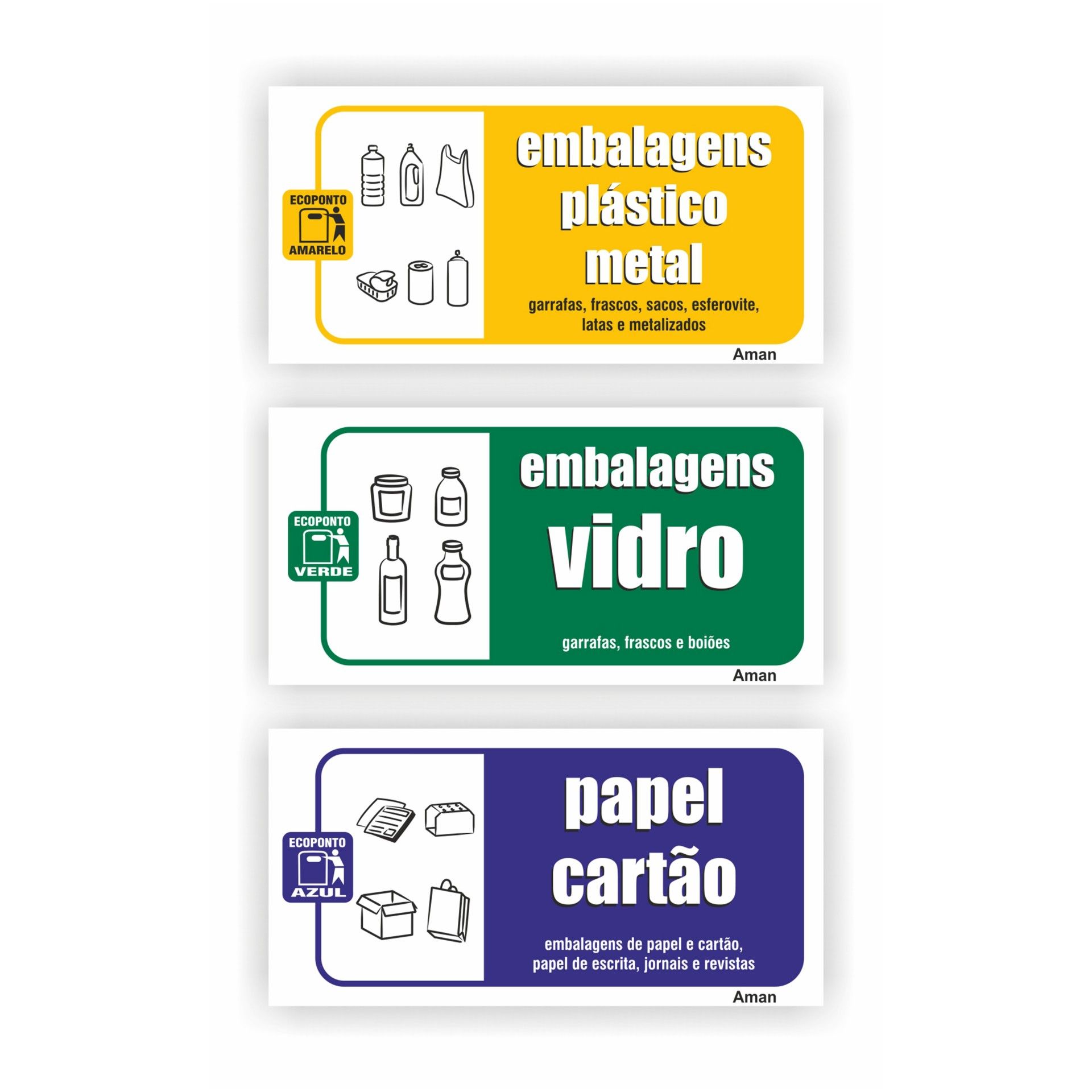 Sinalética Autocolante "Vidro/ Plástico/ Papel"