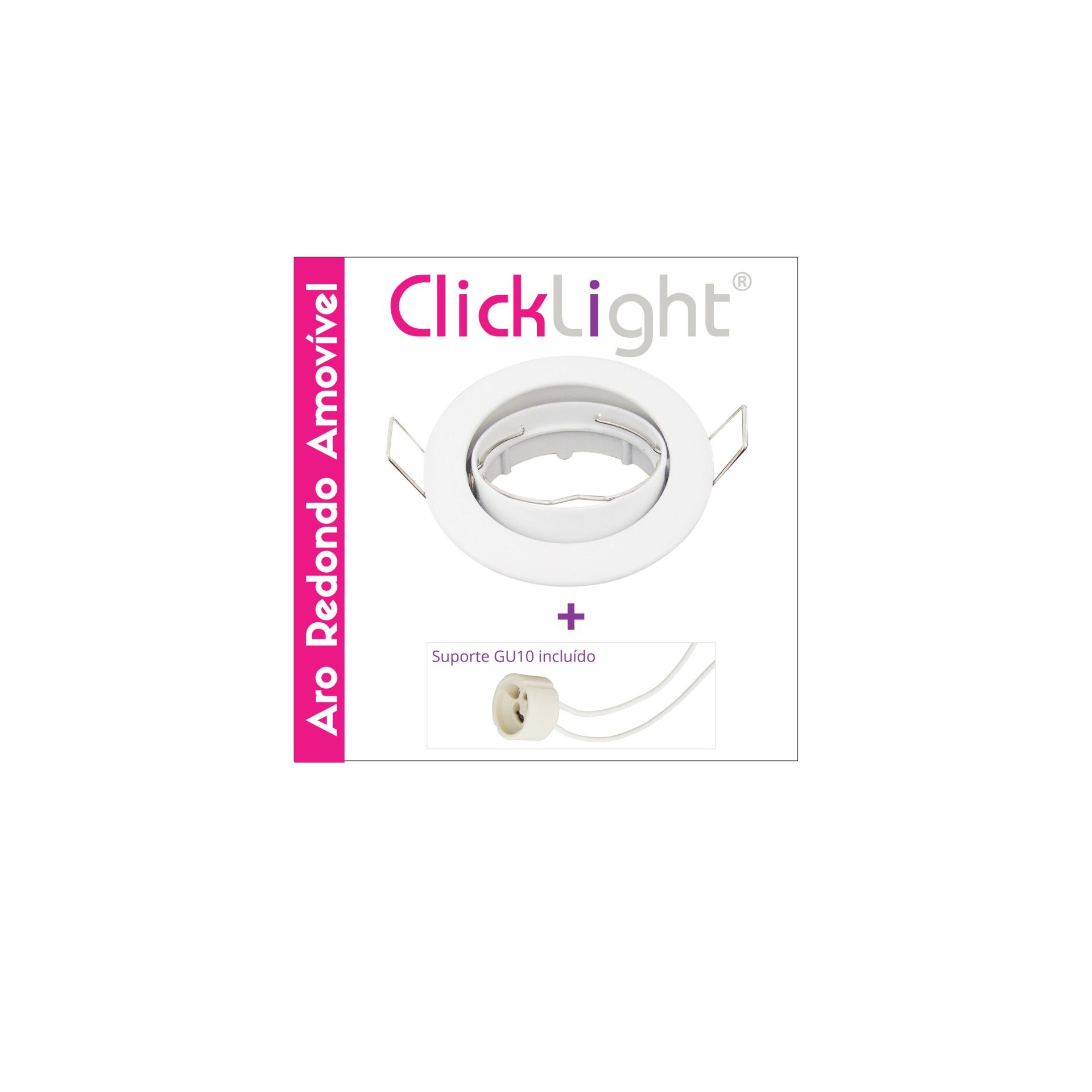 Aro Redondo Móvel C/Casquilho Gu10 Branco