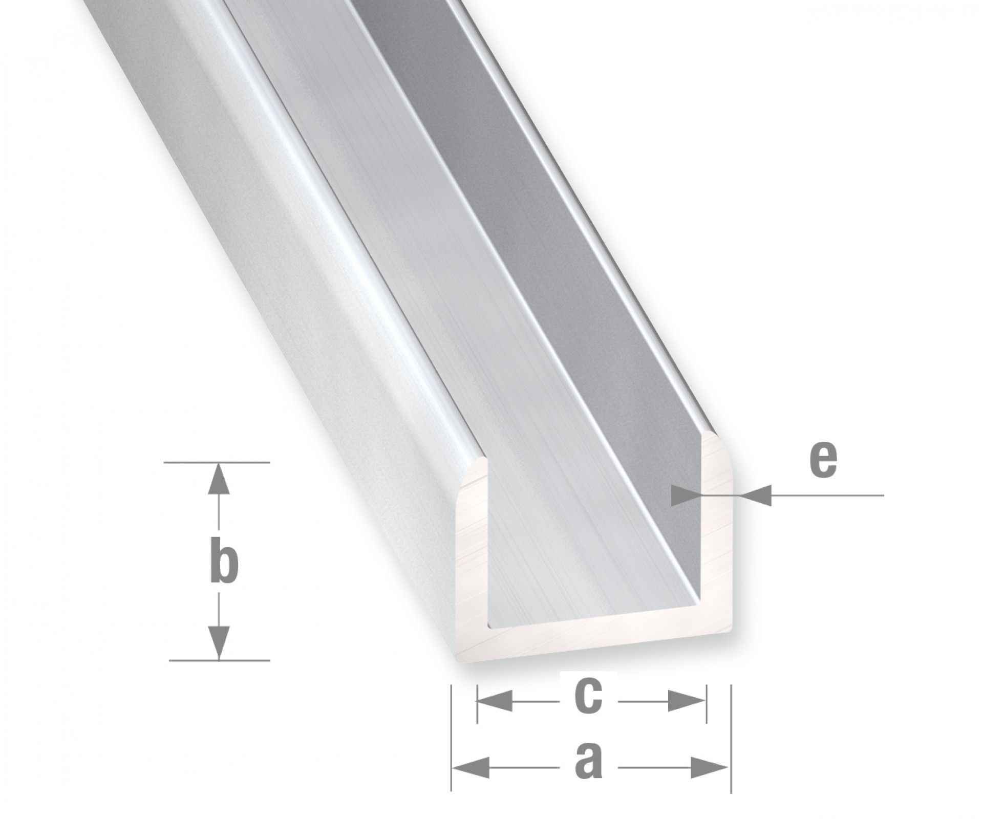 Perfil U Alumínio 13x10mm-1m