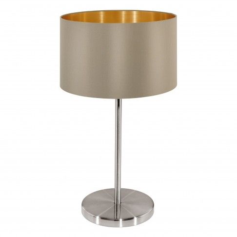 Candeeiro Mesa Tela Maserlo E27 Nickel Candeeiro Mesa Tela Maserlo E27 Nickel
