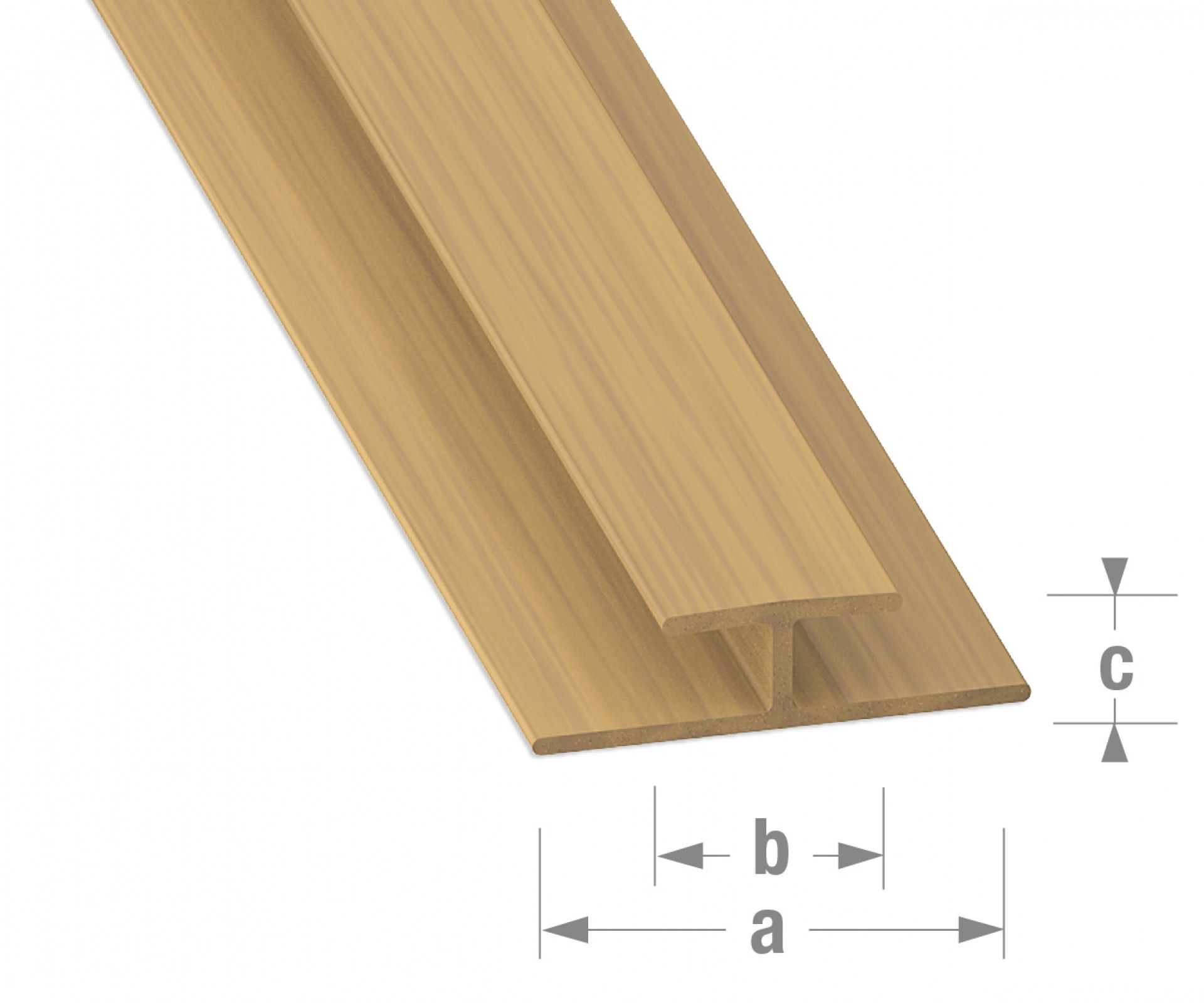 Perfil União PVC Carvalho 22x11x3,5mm-1m