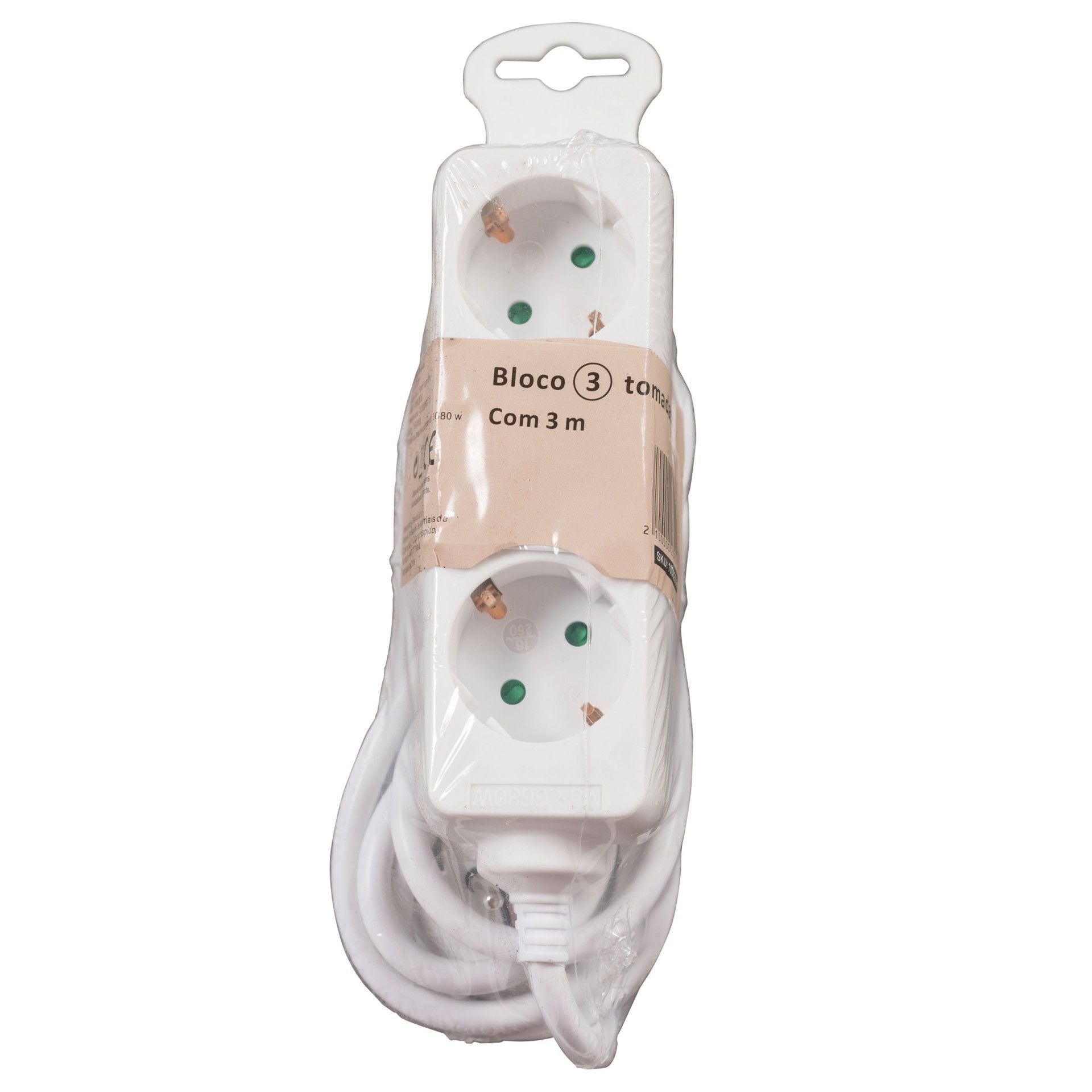 Bloco 3 Tomadas com Cabo 3mx1.5mm