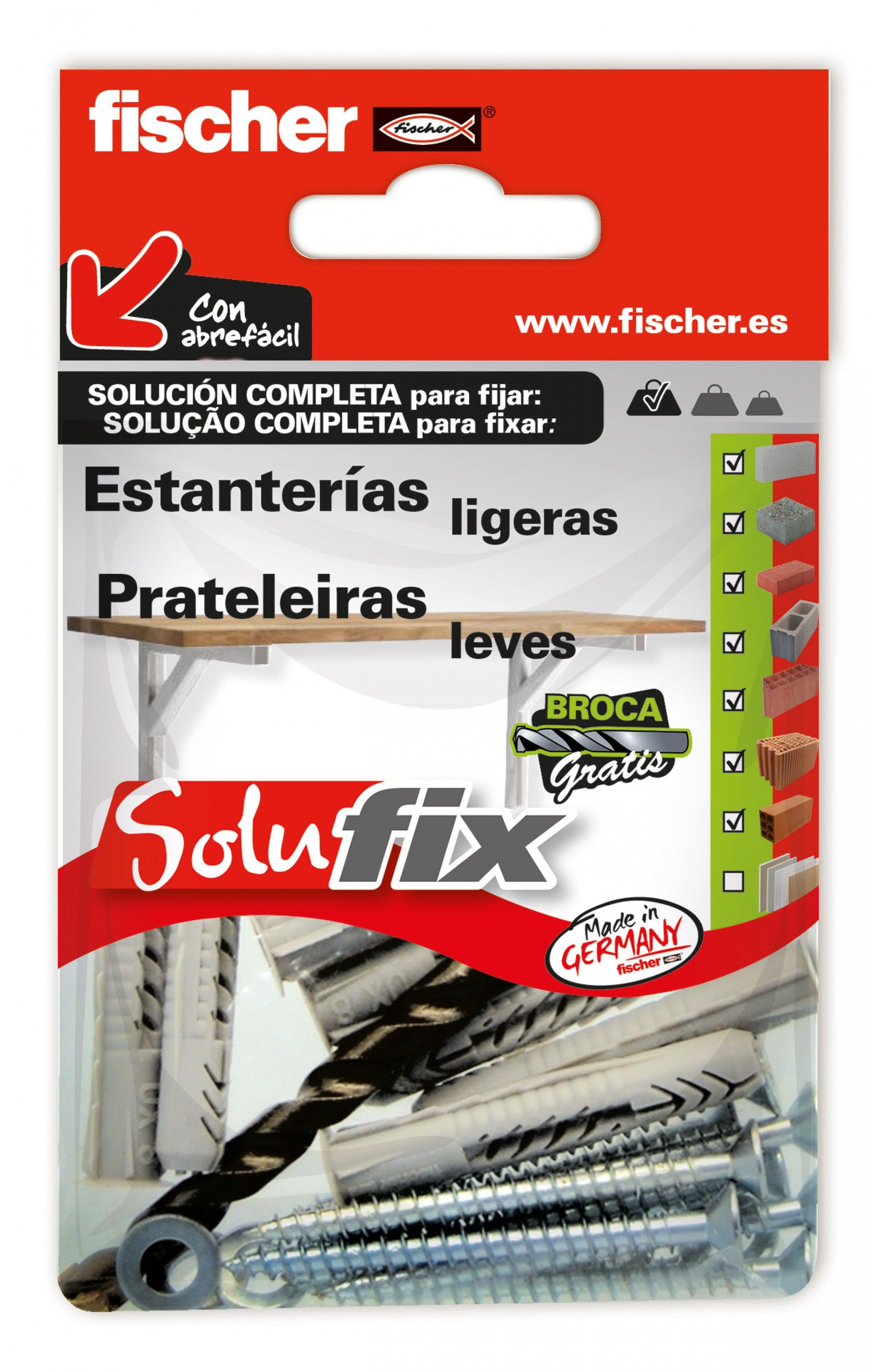 Kit Fixação Prateleiras Leves SOLUFIX