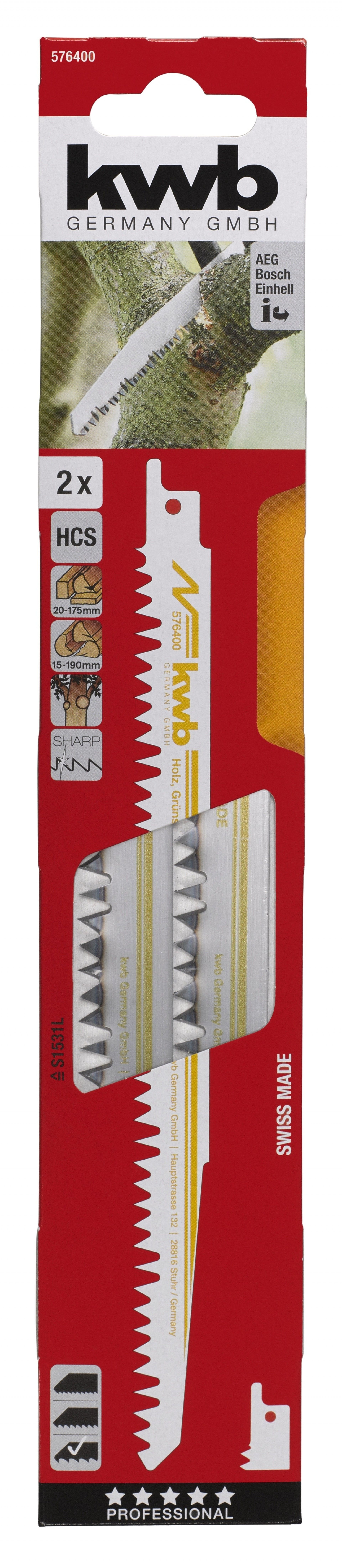 Lâmina p/ Sabre Madeira 205mm 2 unidades