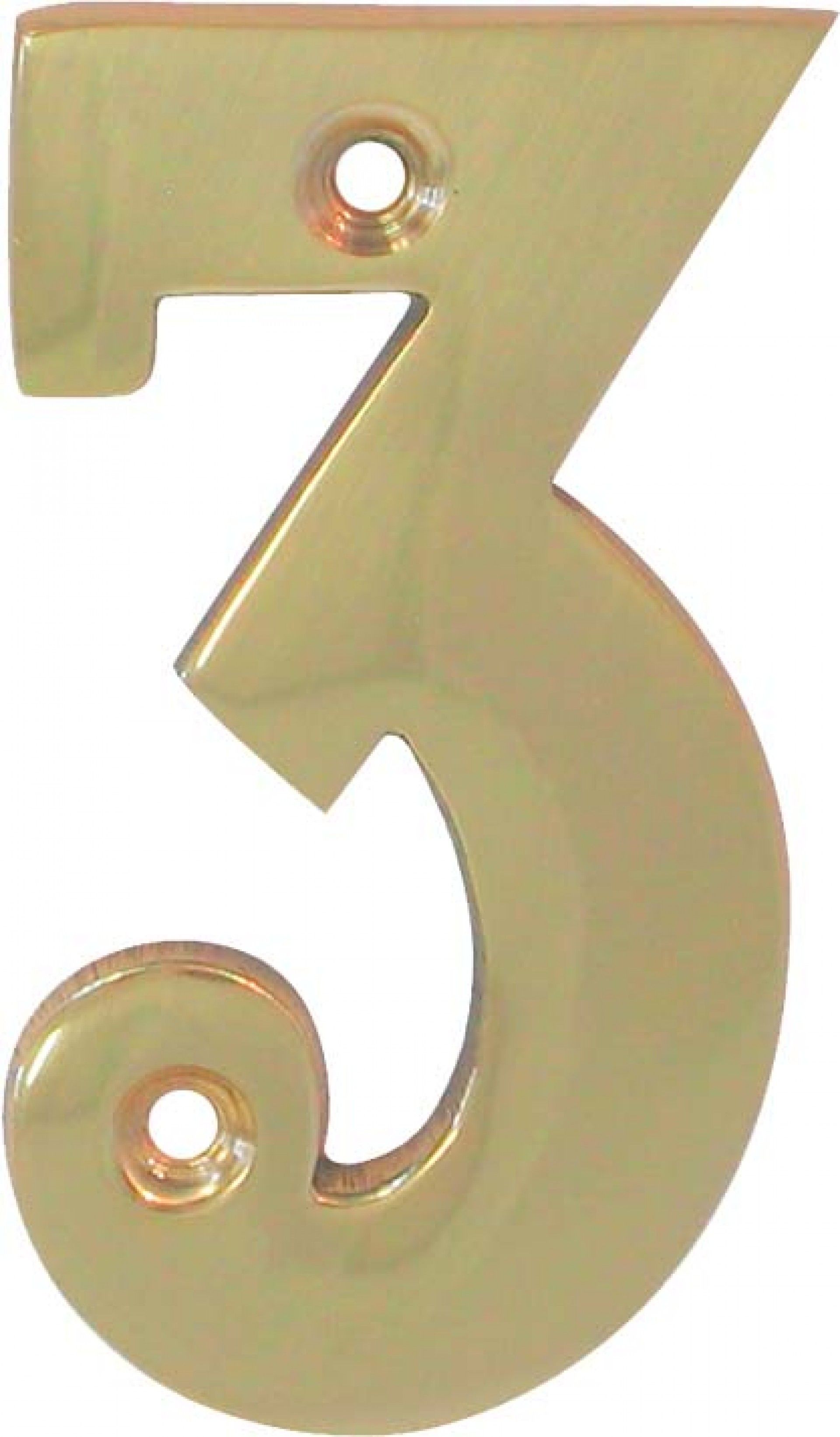 Algarismo 3 Latão Polido 65mm