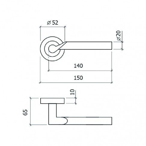Puxador Porta 8025 Cromado Inox