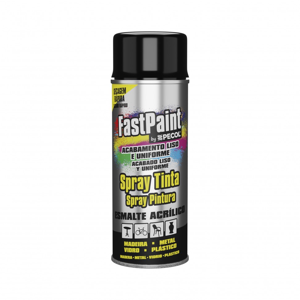 Spray FASTPAINT Ral 9005 Preto Brilhante 400ml