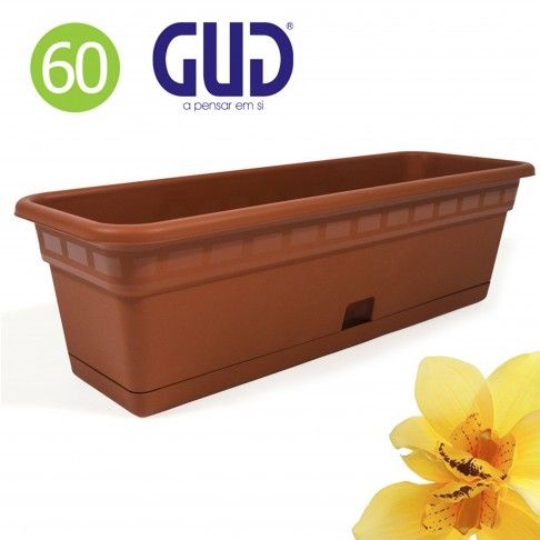 Floreira 60x20cm com Prato Terracota Floreira 60x20cm com Prato Terracota
