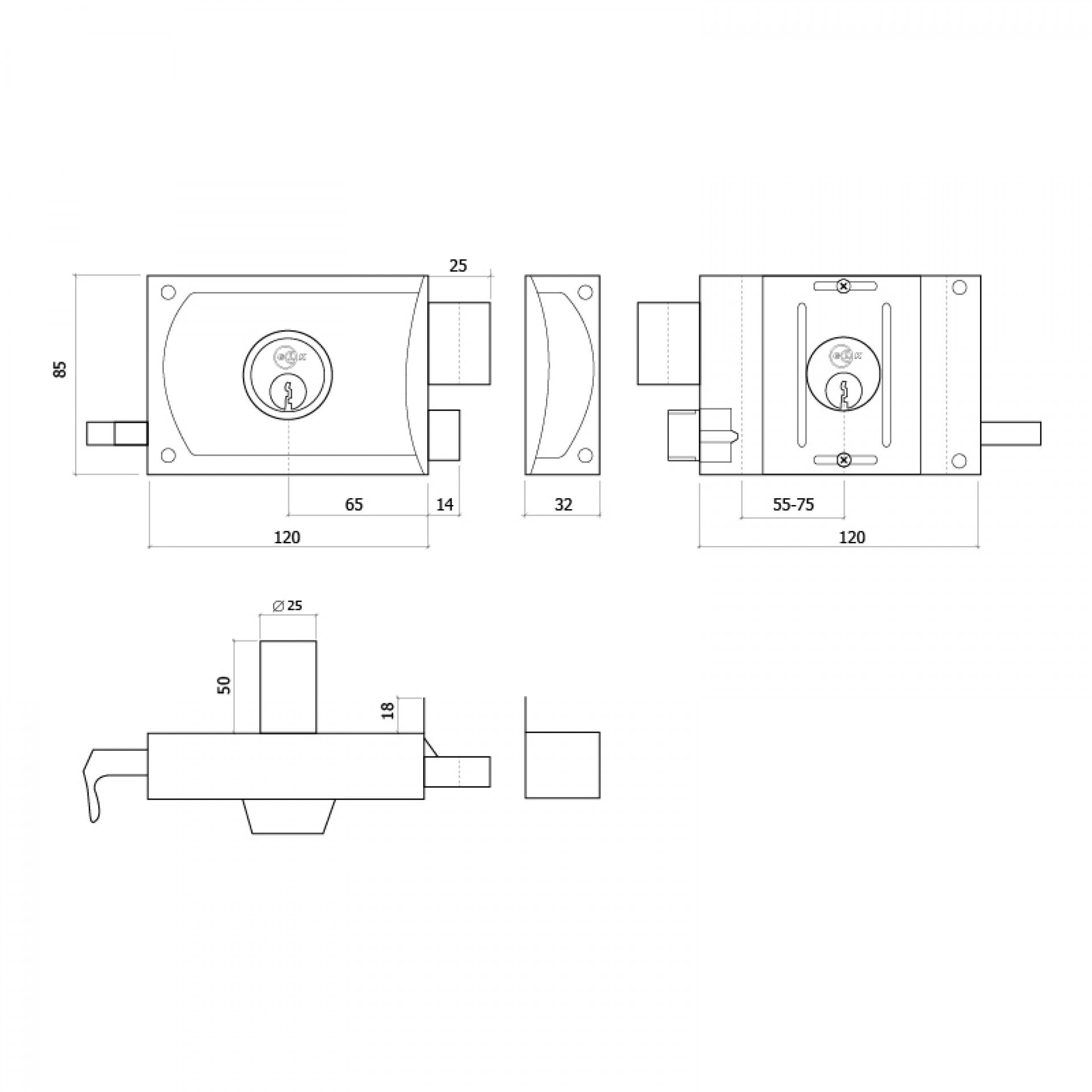 Fechadura Regulex A380x12 Direita