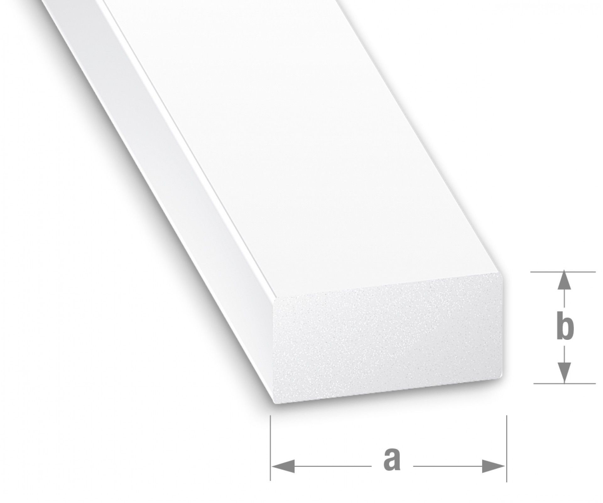 Retângulo PVC Branco 4x10mm-1m