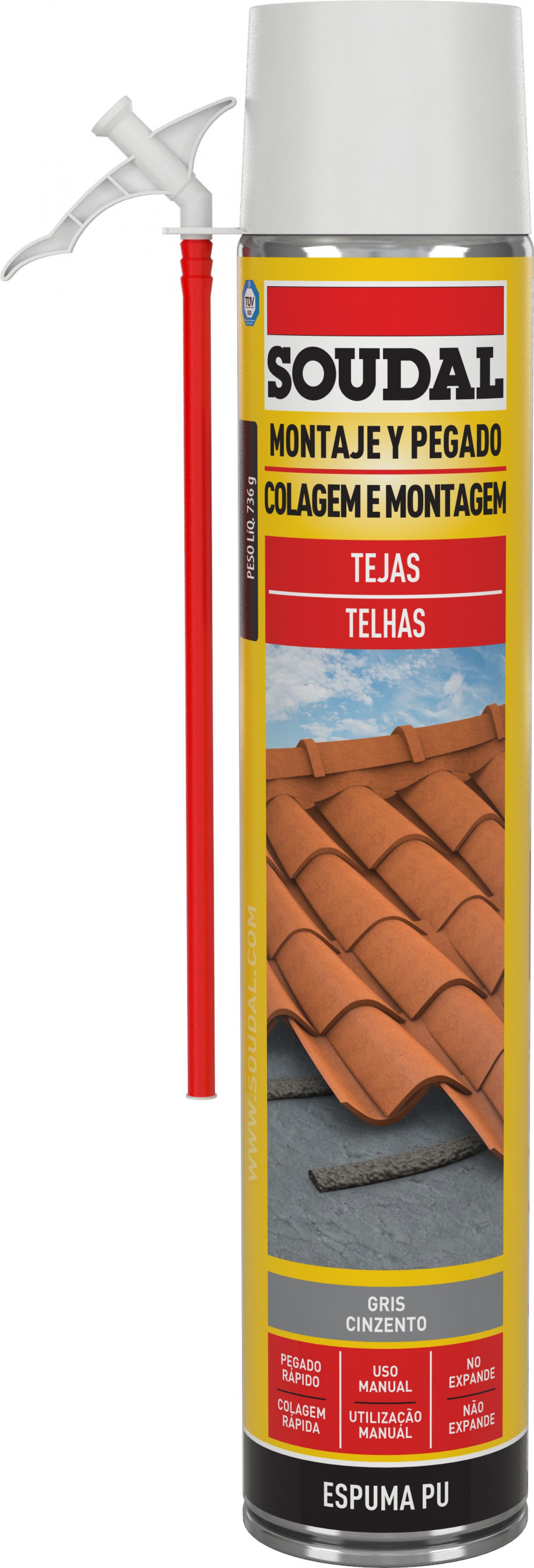 Espuma PU Manual para Telhas Cinza 750ml