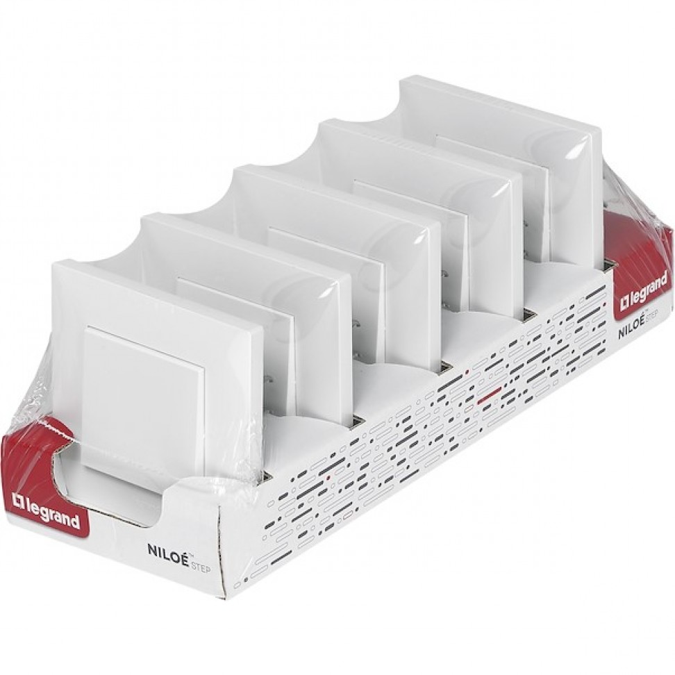 Interruptor/Comutador Série Niloé Step Branco 5unid. Interruptor/Comutador Série Niloé Step Branco 5unid.