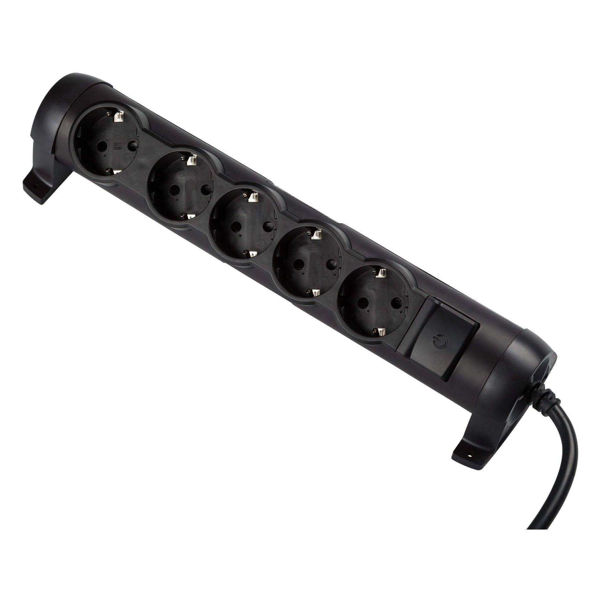 Bloco Tomada 5x2p+T Antracite 1,5m