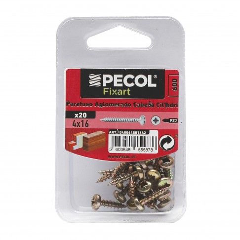 Parafuso Aglomerado Cabe�a Embeber Pz 4x16