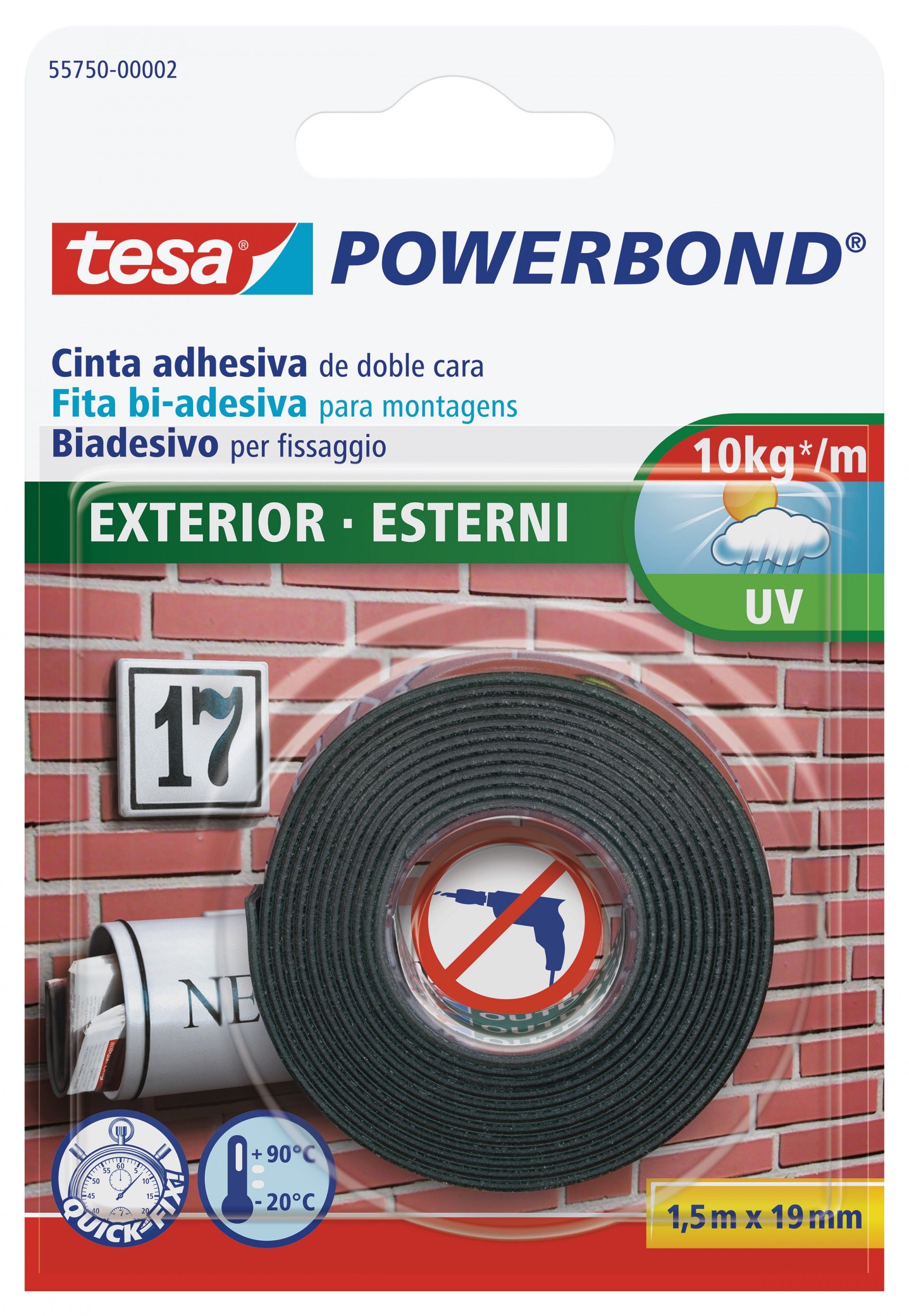 Fita TESA Powerbond Exterior 1,5mx19mm