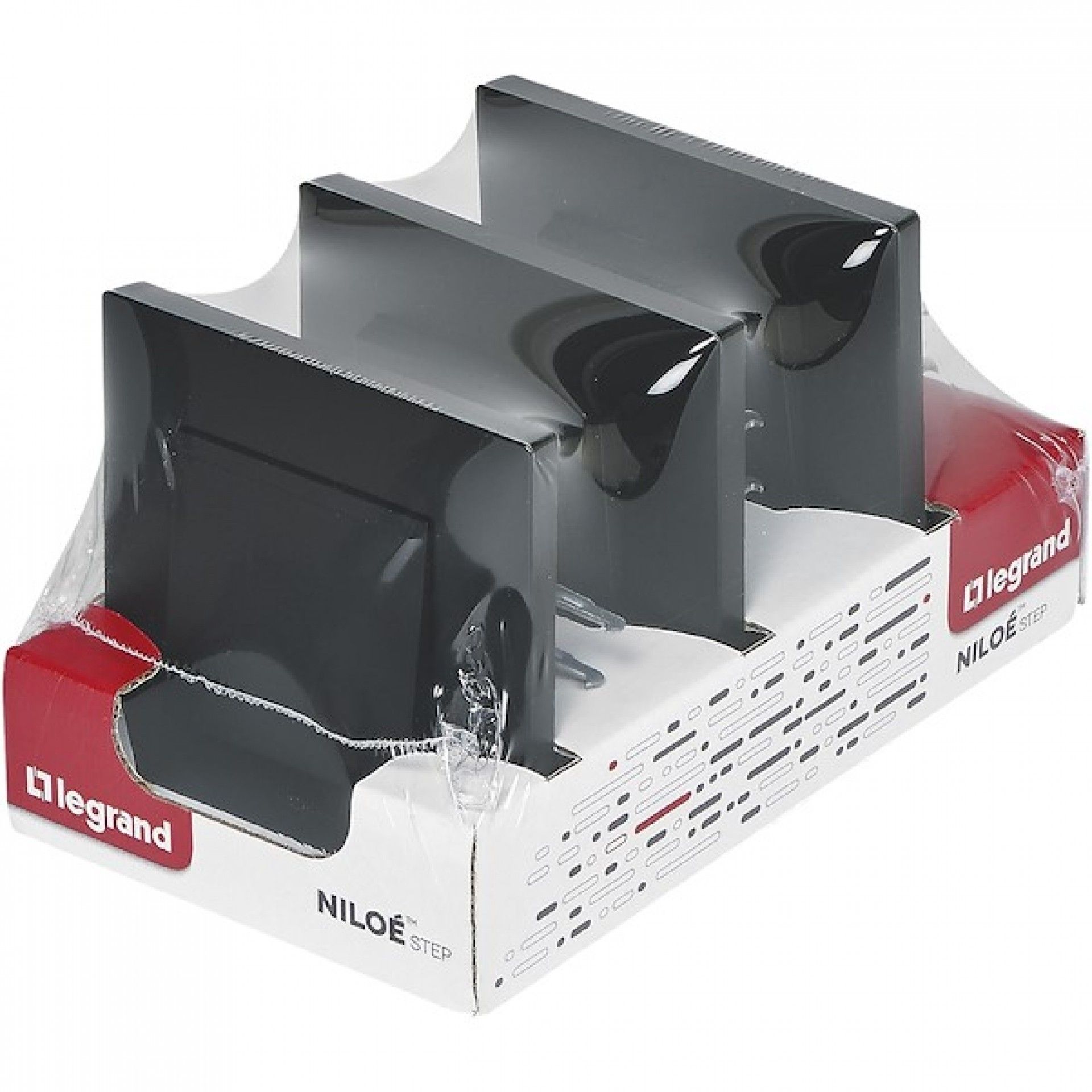 Interruptor/Comutador Série Niloé Step Antracite 3unid.