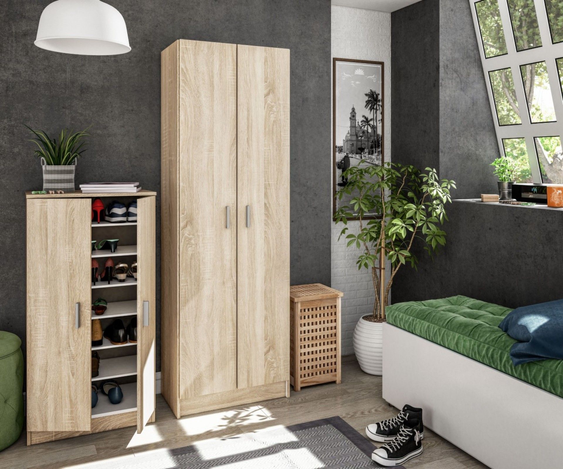 Sapateira 2 Portas Carvalho