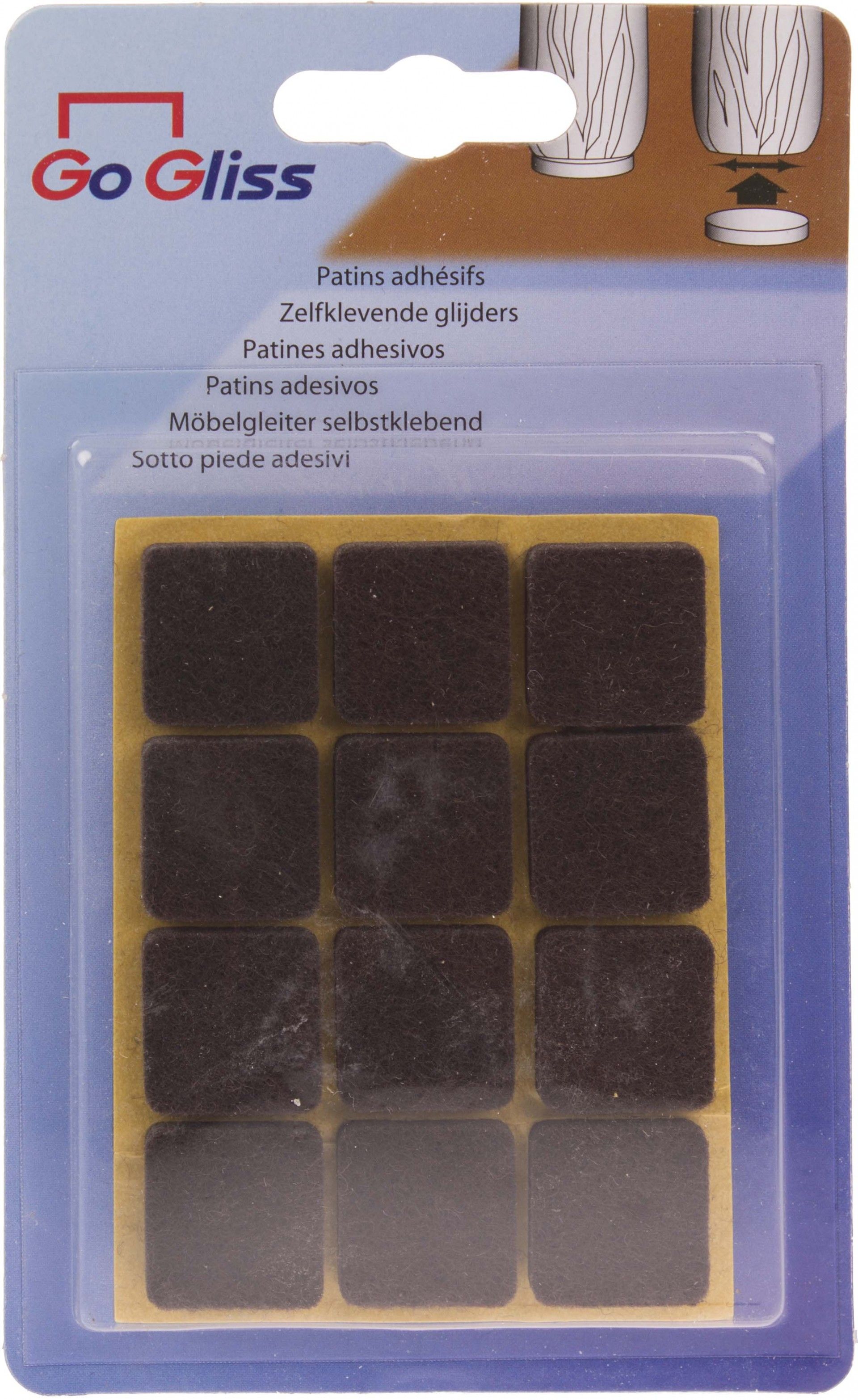 Proteção Adesivo Feltro 20x20mm Castanho