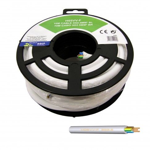 Cabo Ho5 Vv-F 3g2.5mm² Branco 10m Cabo Ho5 Vv-F 3g2.5mm² Branco 10m
