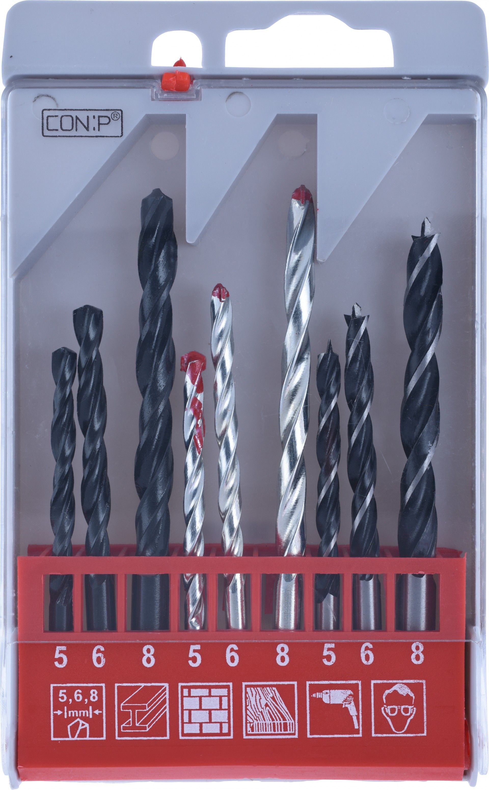 Broca Metal Pedra Madeira 5-8MM 9 unidades