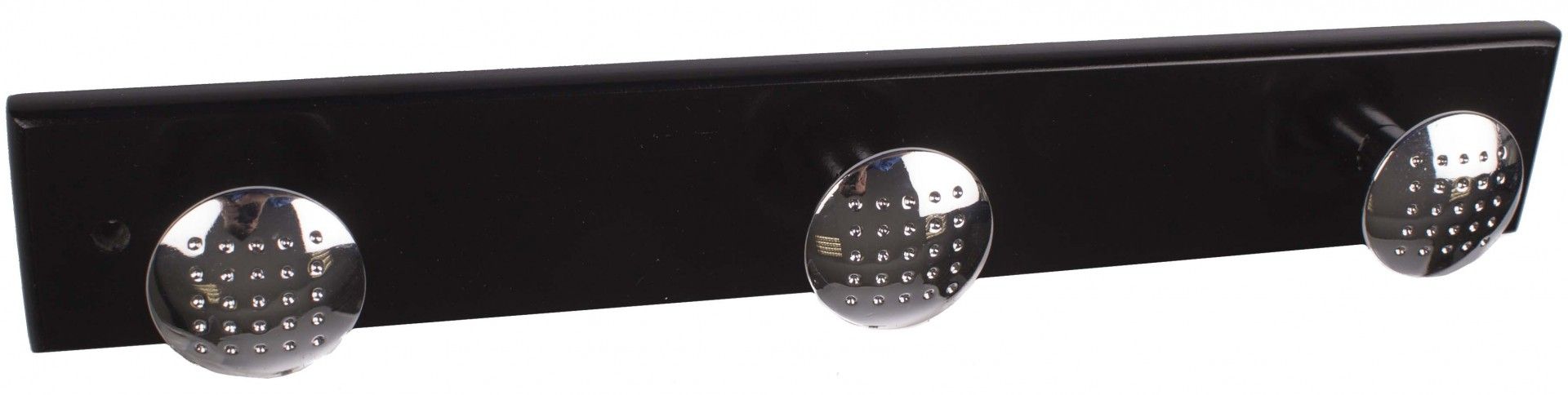 Cabide 3 Ganchos Madeira Preto/Metal