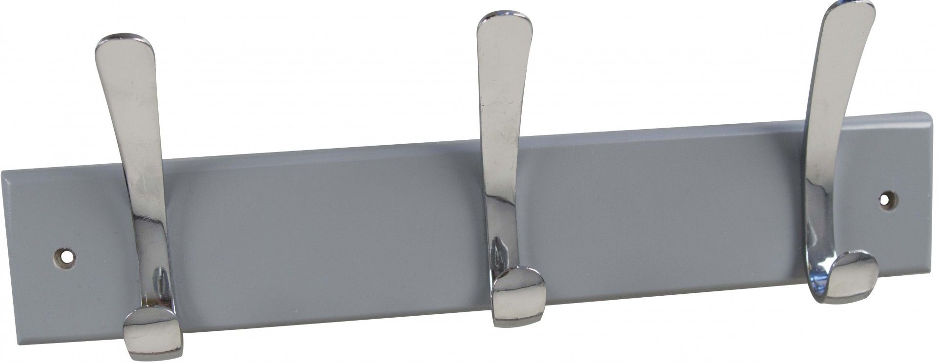 Cabide 3 Ganchos Madeira Cinza/Metal