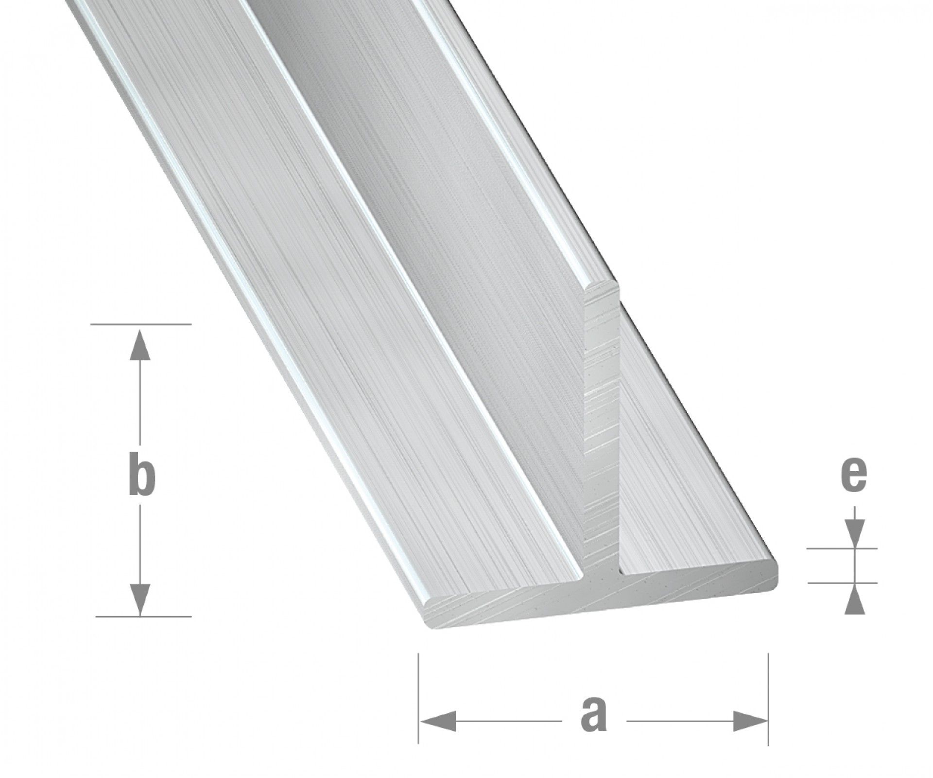 Perfil T Alumínio 20x20x1,5mm-1m