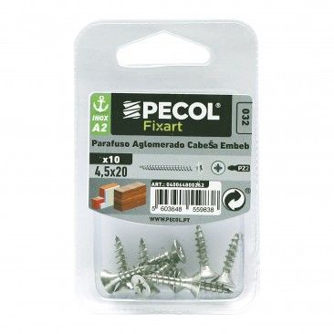 Parafuso Aglomerado Cabe�a Embeber Pz 4,5x20