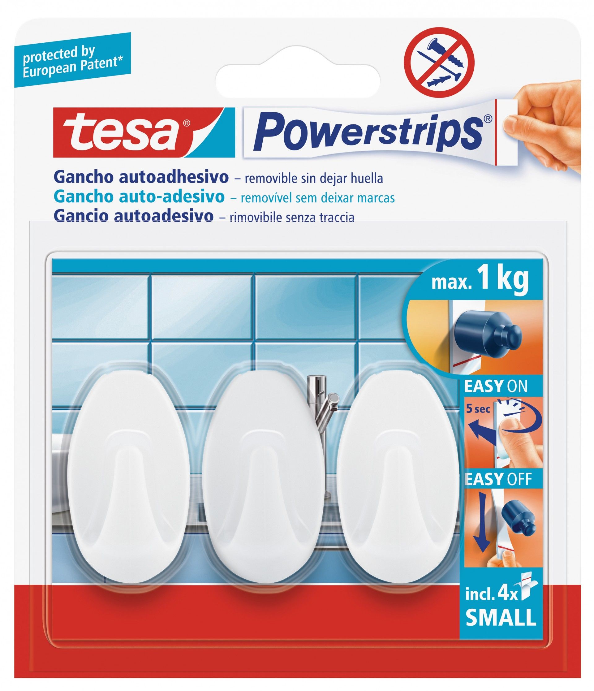 Mini Gancho Oval TESA Powerstrips (3 unid)