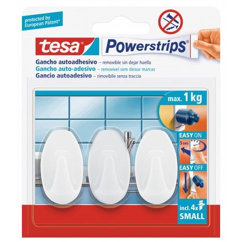 Mini Gancho Oval TESA Powerstrips (3 unid) Mini Gancho Oval TESA Powerstrips (3 unid)