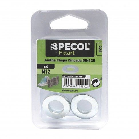 Anilha Chapa Zincada DIN125 M12 Anilha Chapa Zincada DIN125 M12
