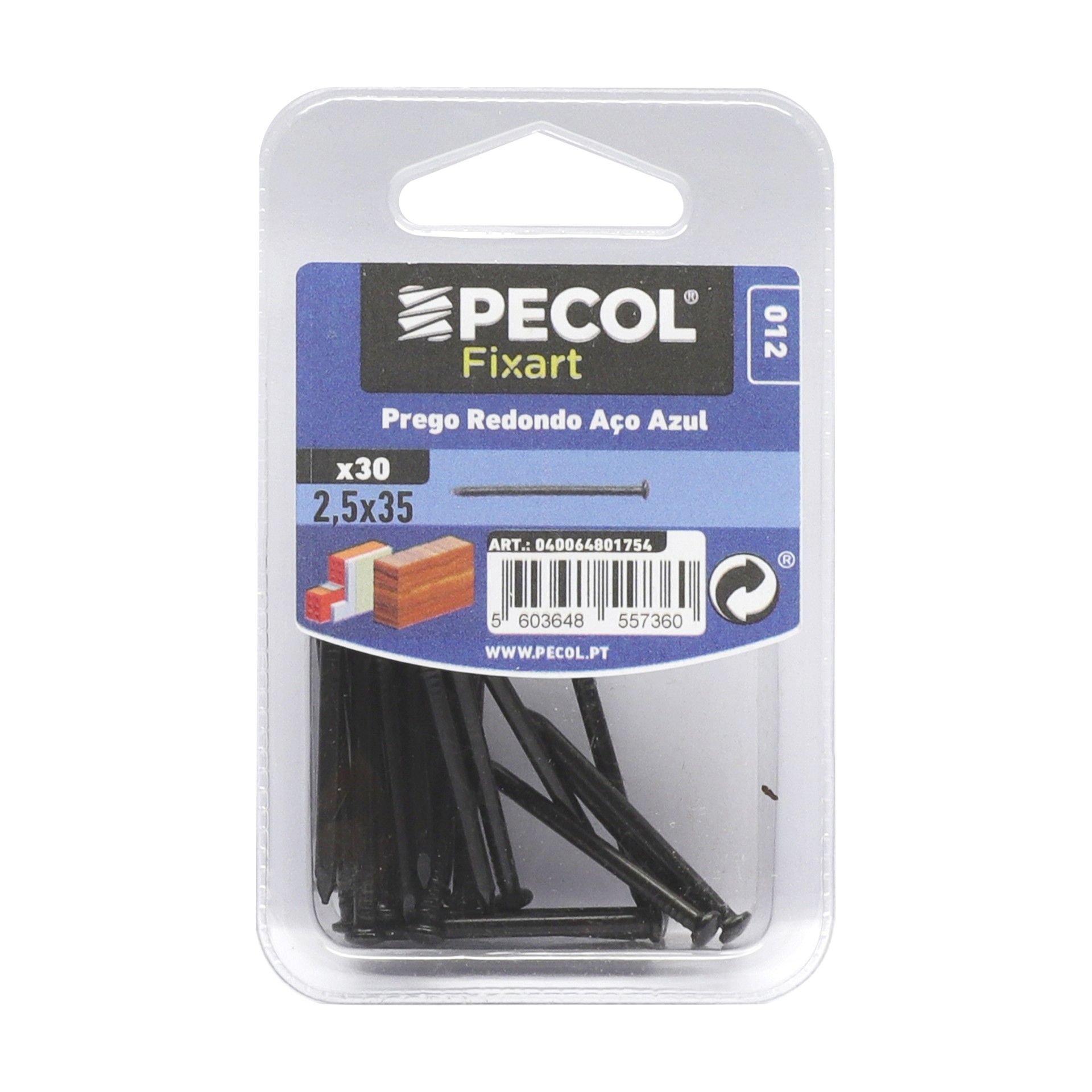 Prego Redondo 2,5x35 Aço Azul