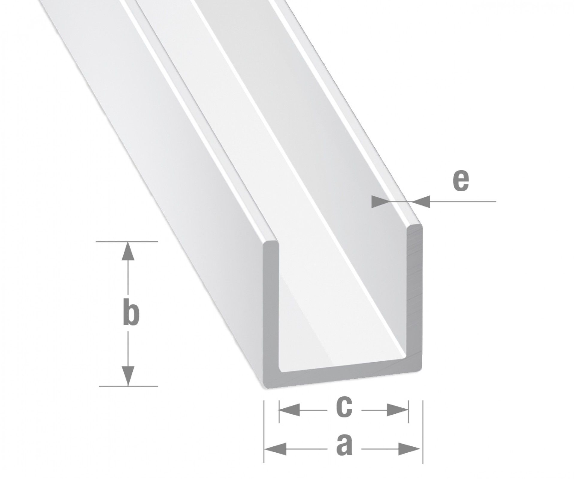 Tubo Quadrado Alumínio Branco 20x20mm-1m