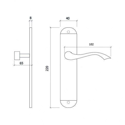 Puxador Porta 2800 Bronze Puxador Porta 2800 Bronze