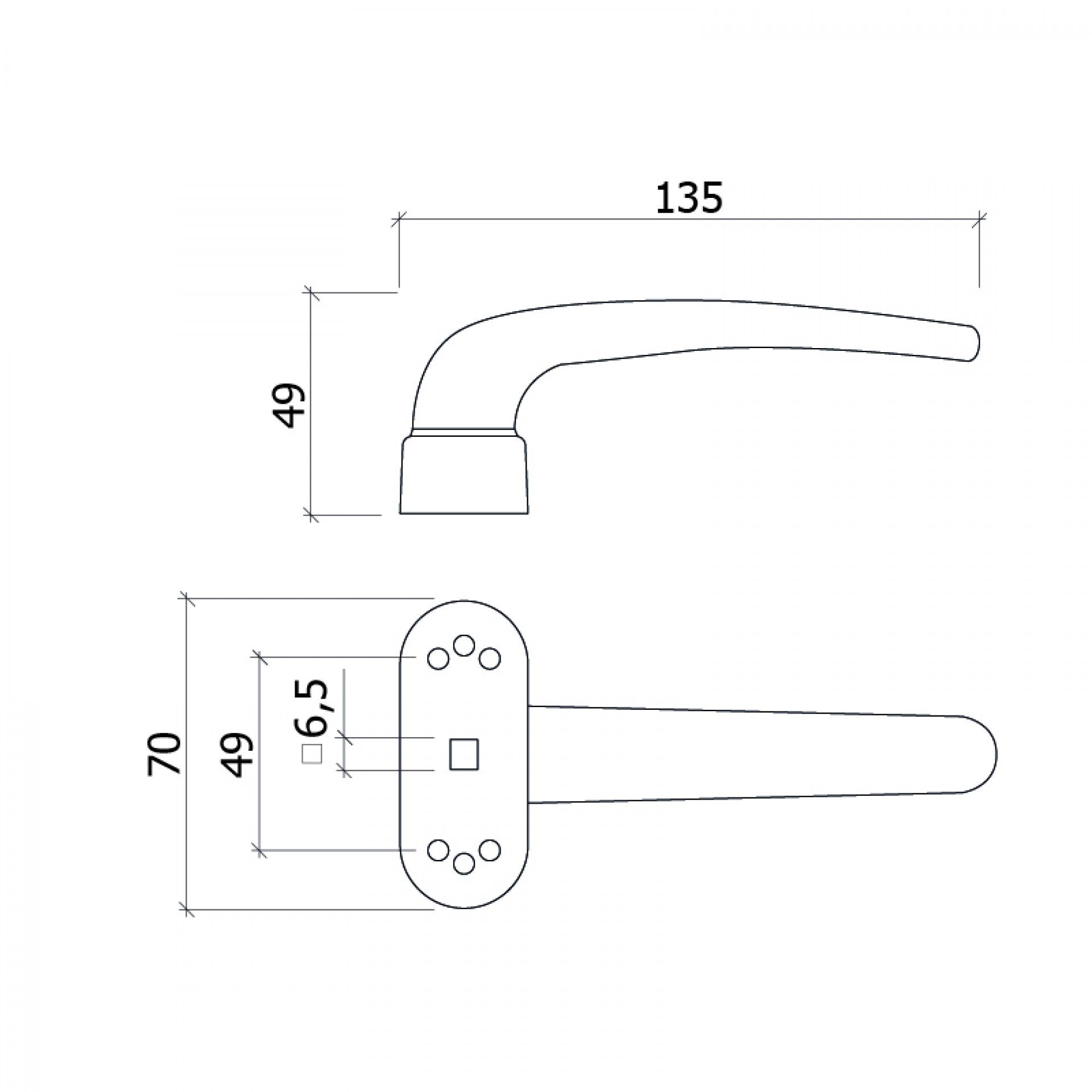 Puxador Duplo Alumínio Lacado Preto BL1