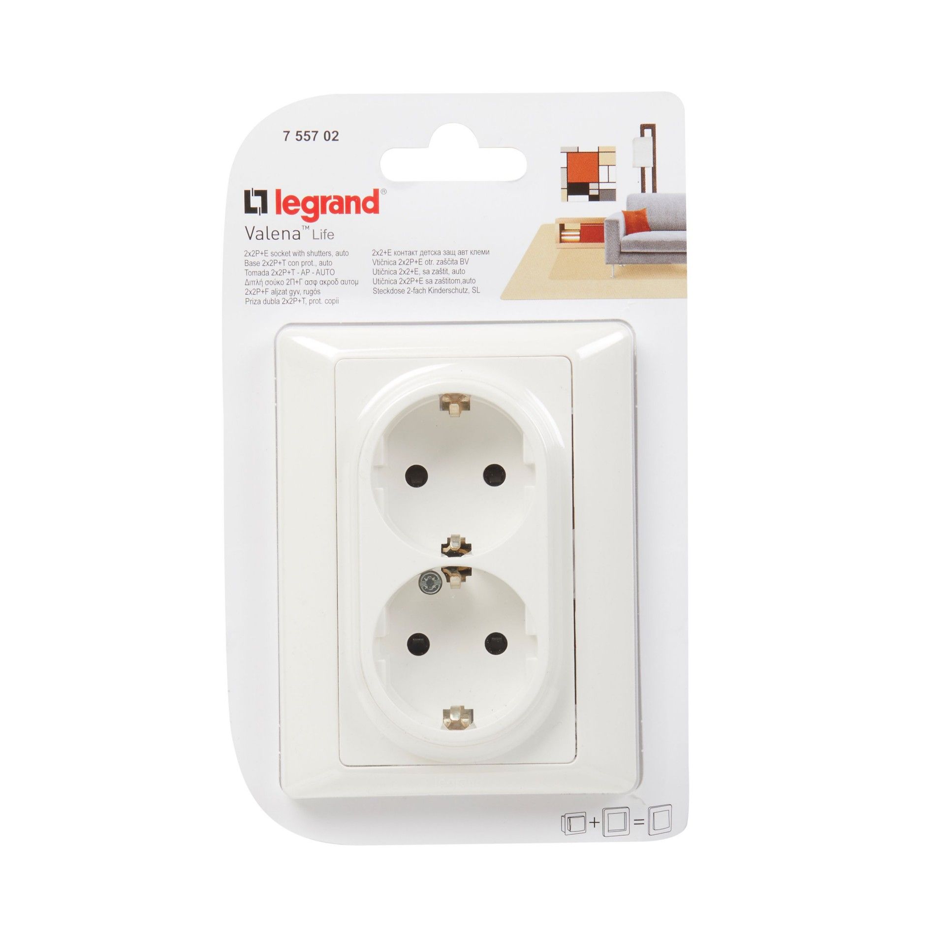 Tomada Dupla C/Terra Série Valena Life Branco