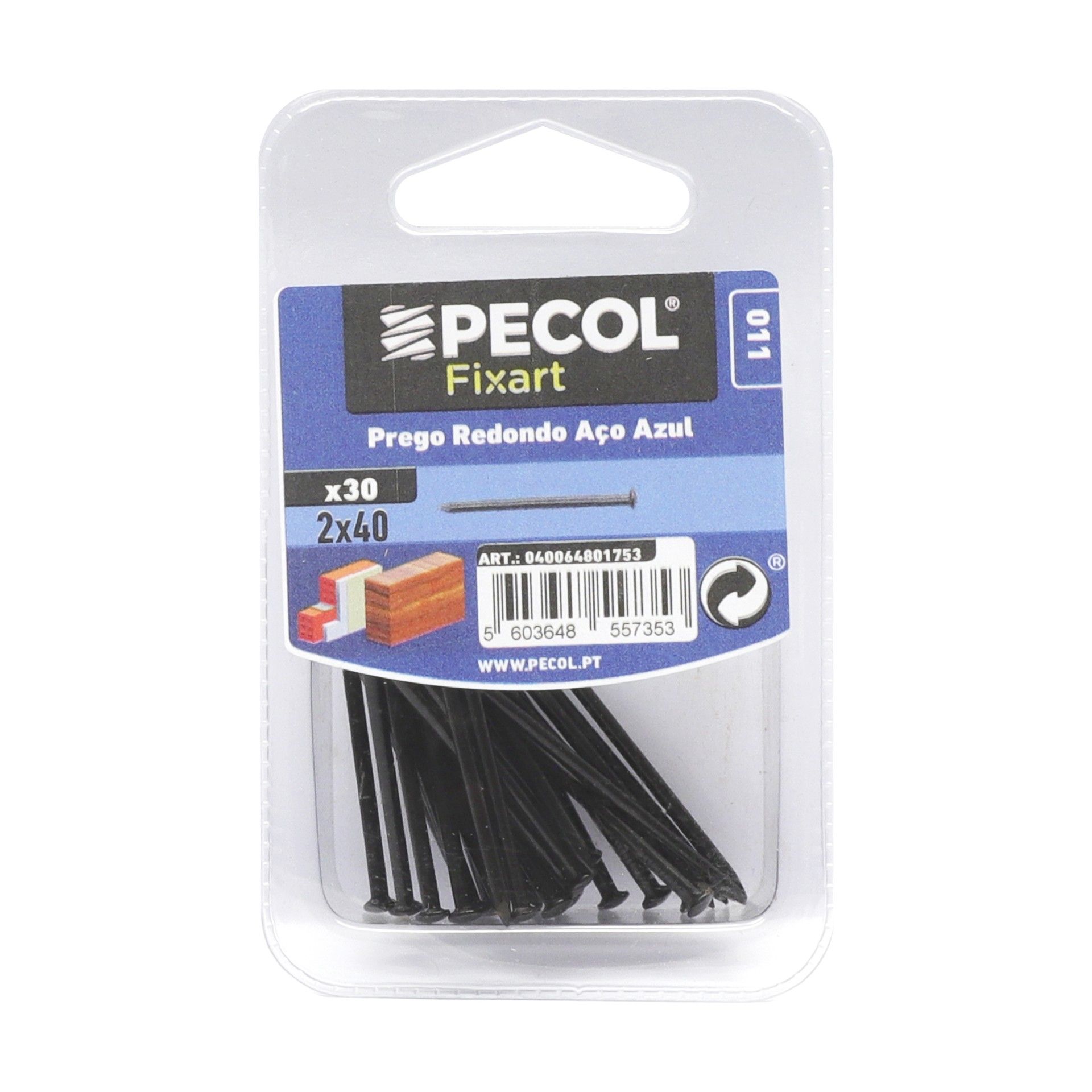 Prego Redondo 2x40 Aço Azul