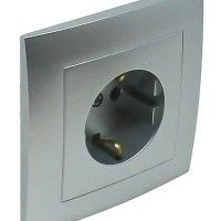 Tomada Schuko Alumínio Monobloco Logus 90 Tomada Schuko Alumínio Monobloco Logus 90