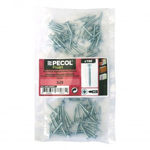 Parafuso Aglomerado Cabe�a Embeber Pz 3x20