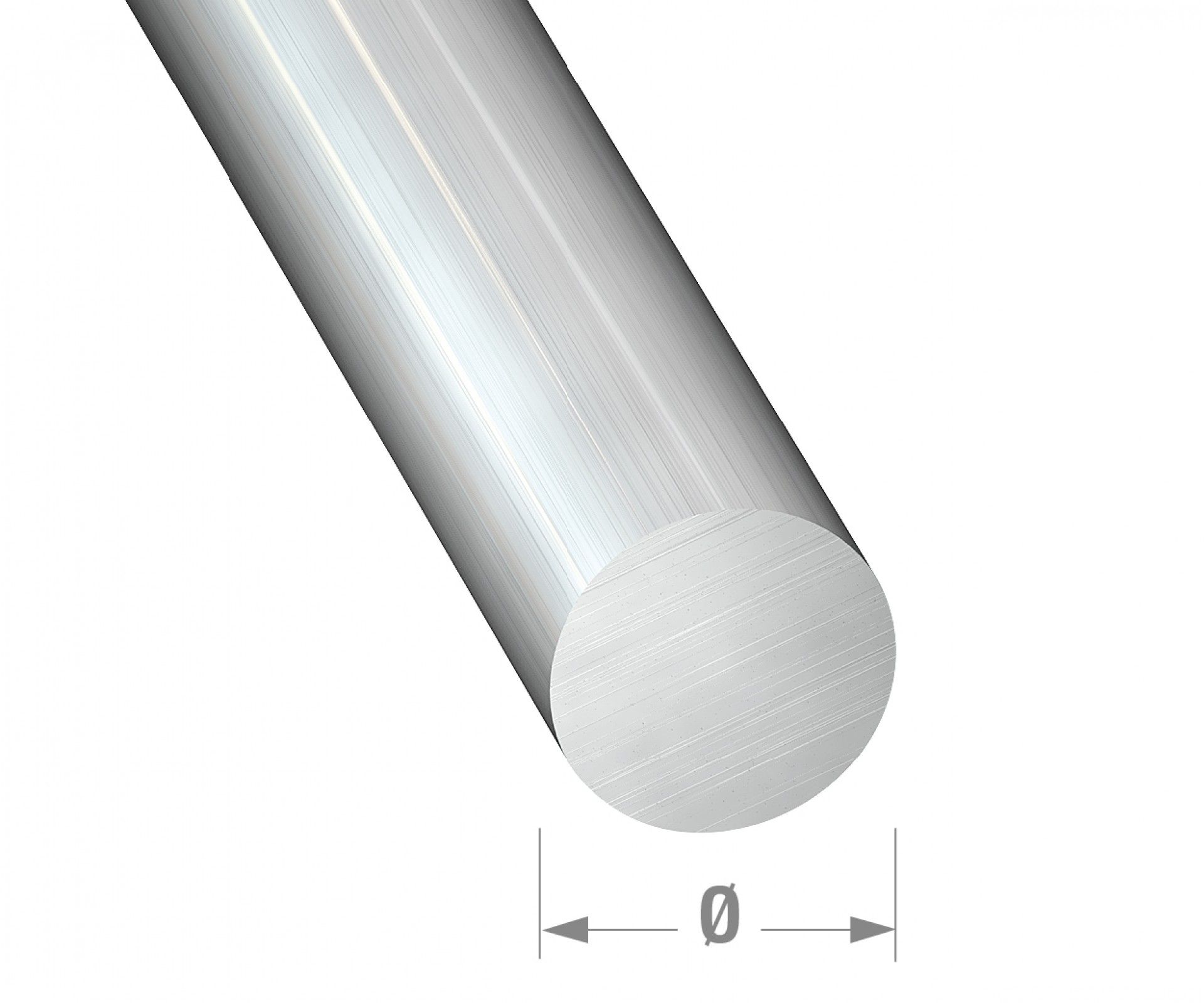 Perfil Redondo Alumínio Bruto 4mm-1m