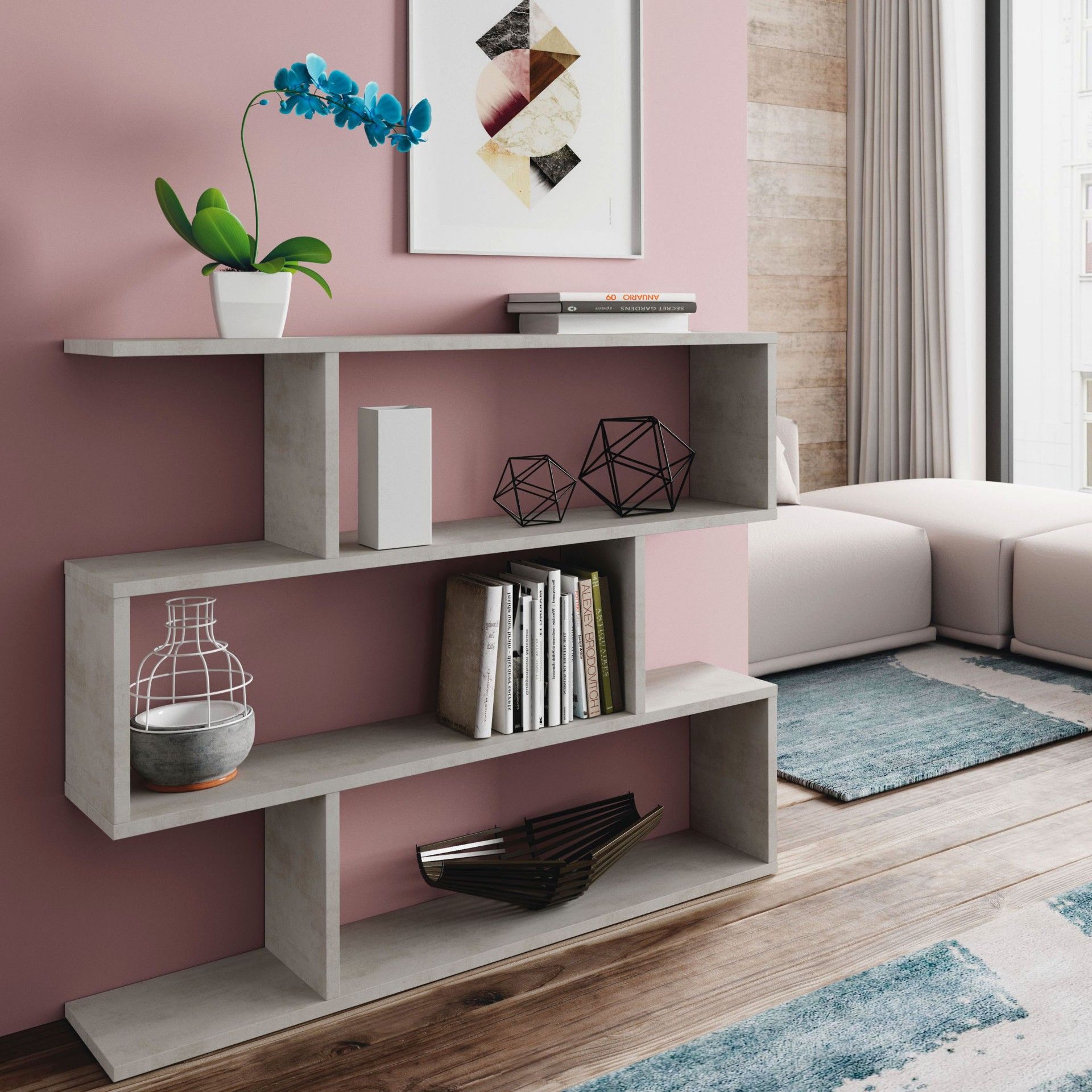 Estante Baixa Athena "Cimento"