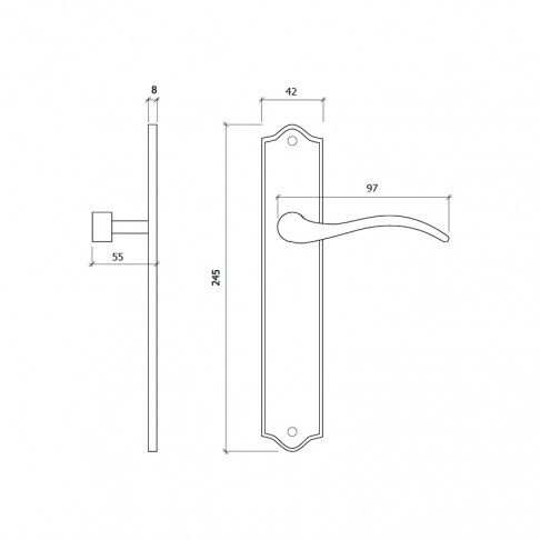 Puxador Porta 4000 Bronze Puxador Porta 4000 Bronze