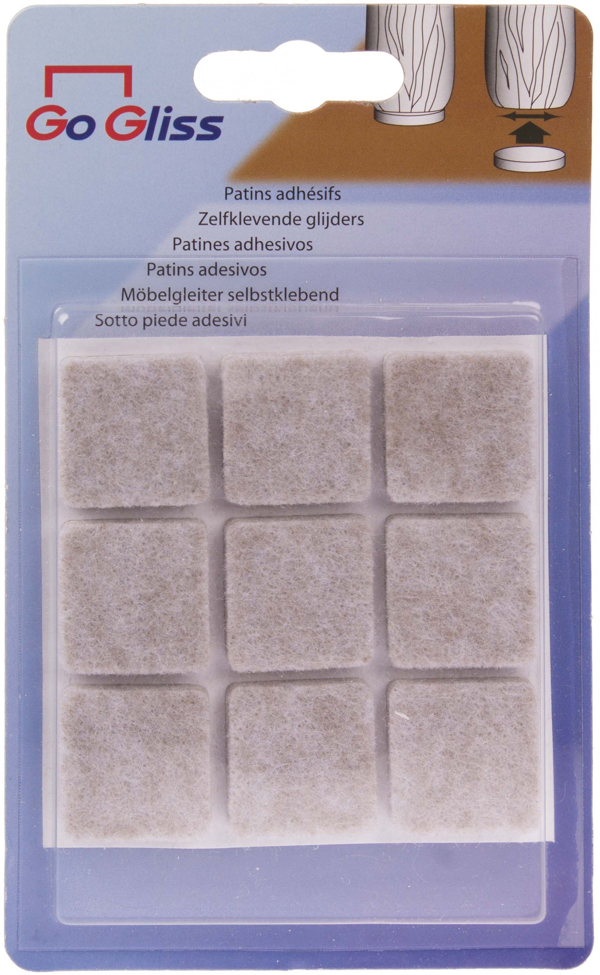 Feltros Adesivos Super 25x25mm 9 unidades