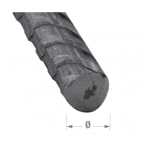 Perfil aço redondo betão nervurado 8mm - 2m Perfil aço redondo betão nervurado 8mm - 2m