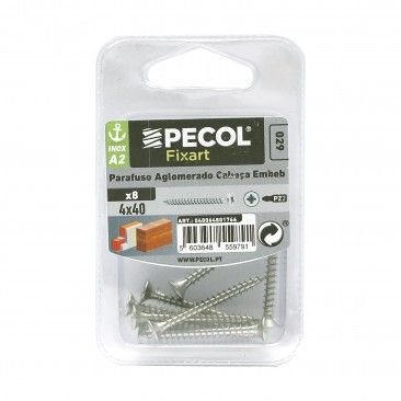 Parafuso Aglomerado Cabe�a Embeber Pz 4x40