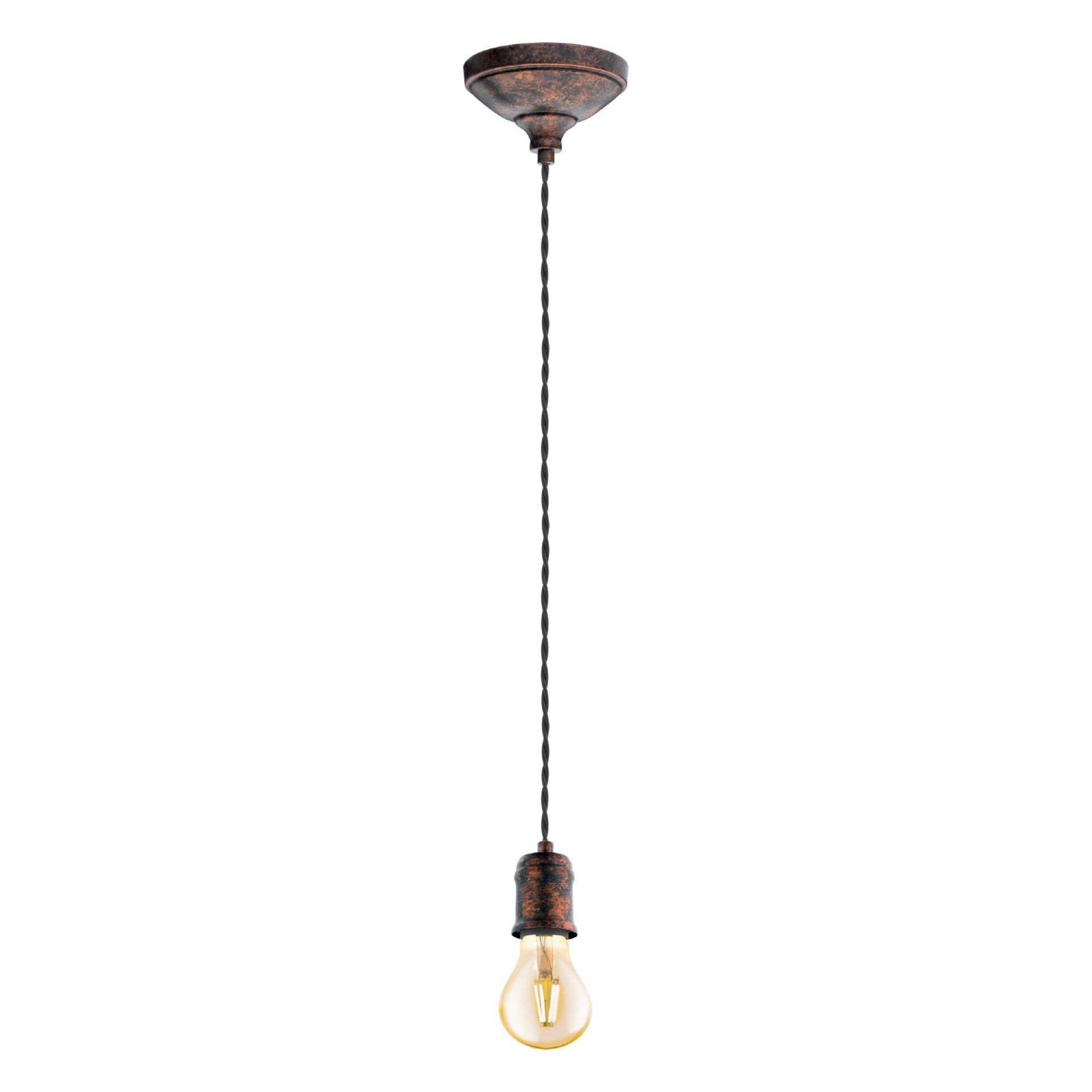 Cabo Suspensão E27 Vintage Cobre/ Preto