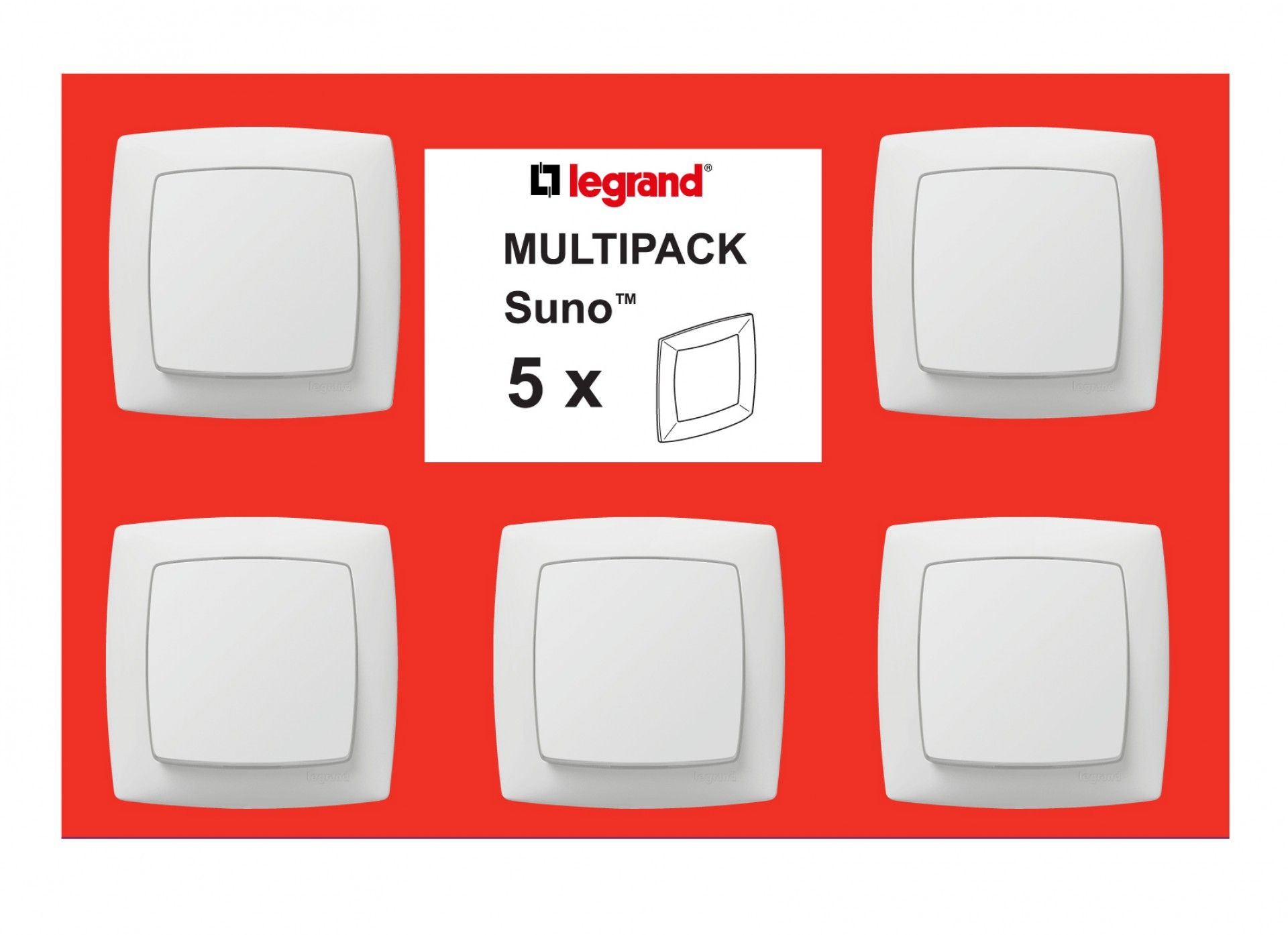Interruptor/Comutador Suno Branco 5unid. LEGRAND