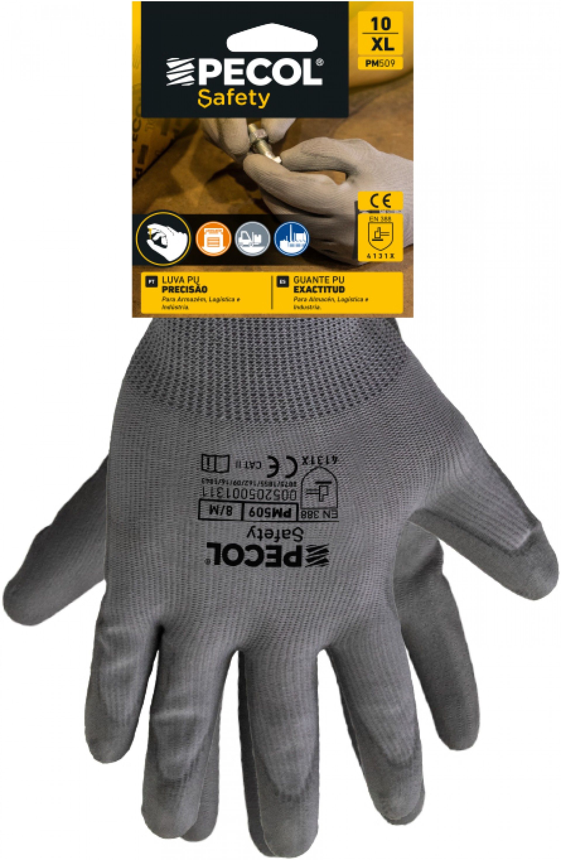 Luva Poliuretano Tam. L Cinza