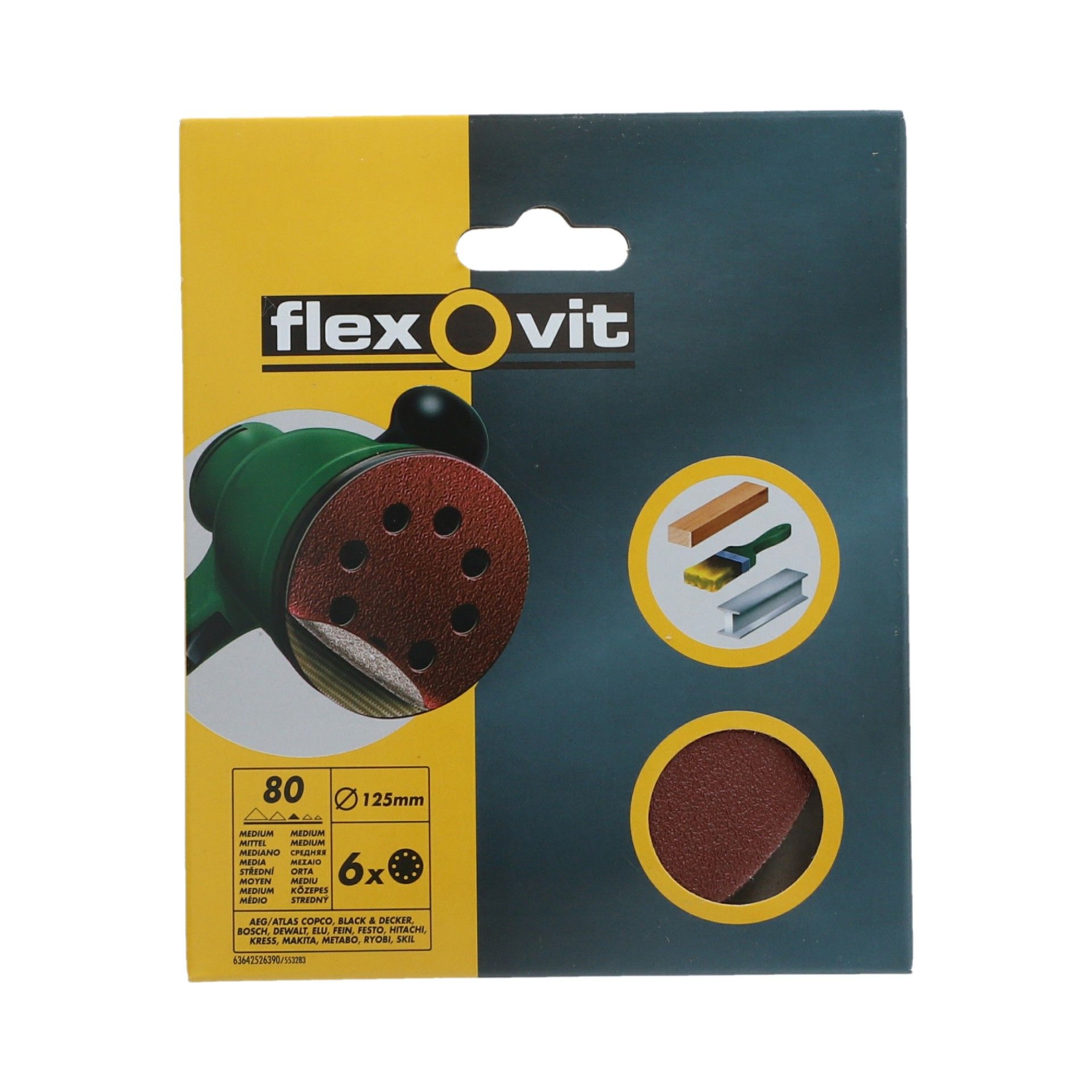 Disco Lixa Velcro Grão 80 125mm 6un