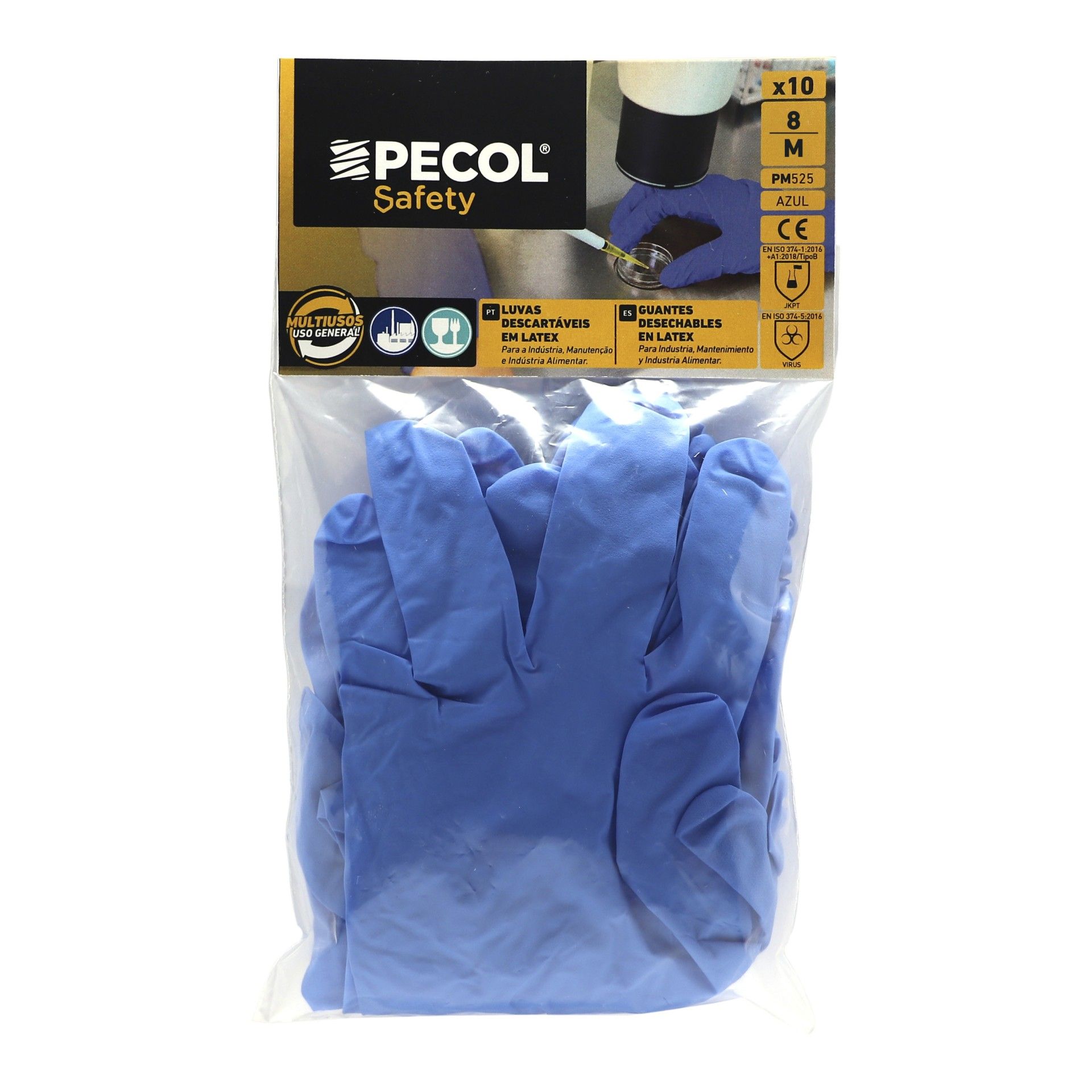 Luvas Descartáveis Tam. M Azul 10 unidades